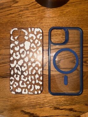 Halo lock magnetic iPhone 13 case and cheetah print case (no brand)